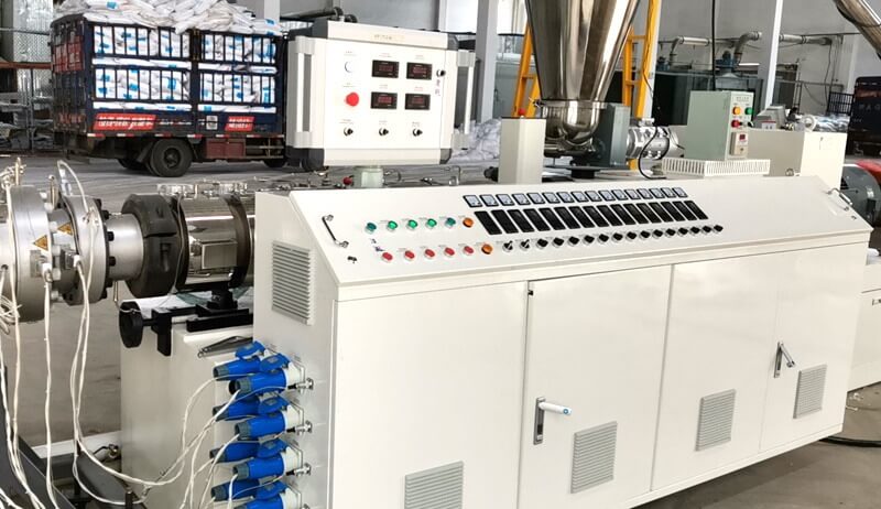 PVC Pipe Production Line is running (1)